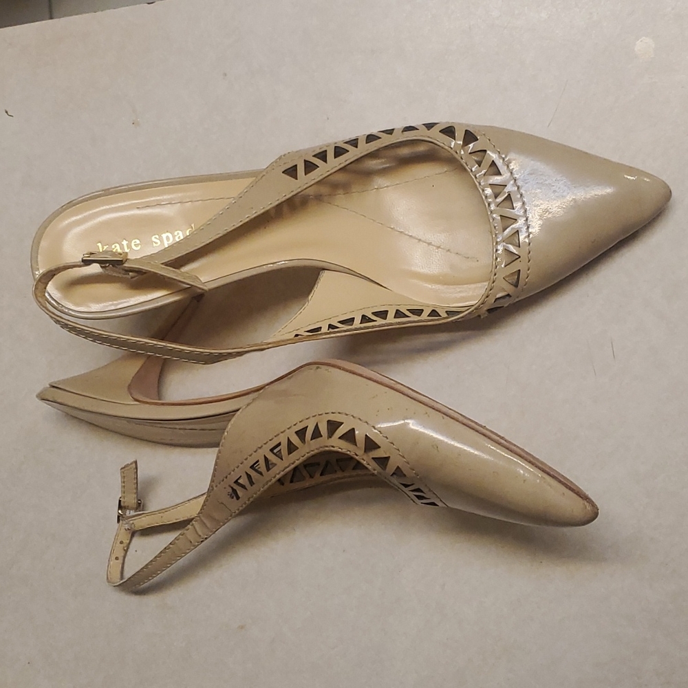 KATE SPADE NY SLING BACK PATENT LEATHER size 7.5